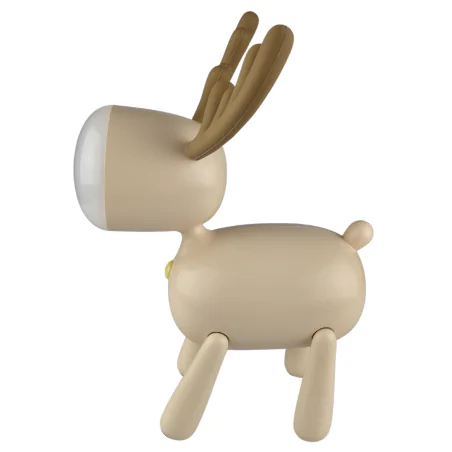 Oswietlenie-do-pokoju-dzieciecego - lampka nocna led do zasypiania dla dzieci beżowy jelonek prezent na baby shower interblue 