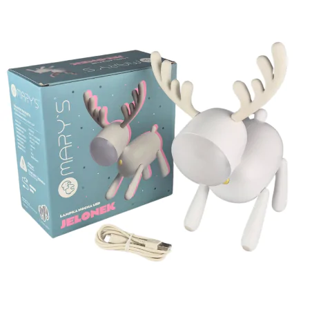 Oswietlenie-do-pokoju-dzieciecego - lampka nocna led z delikatnym światłem jelonek prezent dla niemowlaka interblue 