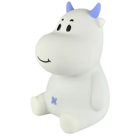 Oswietlenie-do-pokoju-dzieciecego - lampka nocna led dziecięca biało-niebieska krówka prezent na urodziny interblue 