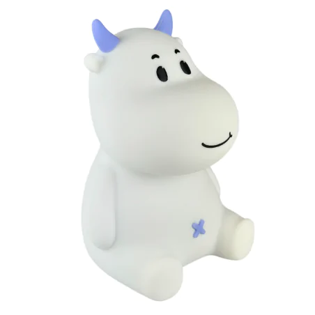 Oswietlenie-do-pokoju-dzieciecego - lampka nocna led dziecięca biało-niebieska krówka prezent na urodziny interblue 