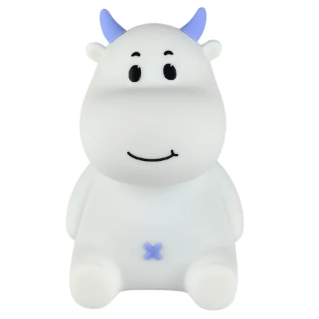 Oswietlenie-do-pokoju-dzieciecego - lampka nocna led dziecięca biało-niebieska krówka prezent na urodziny interblue 