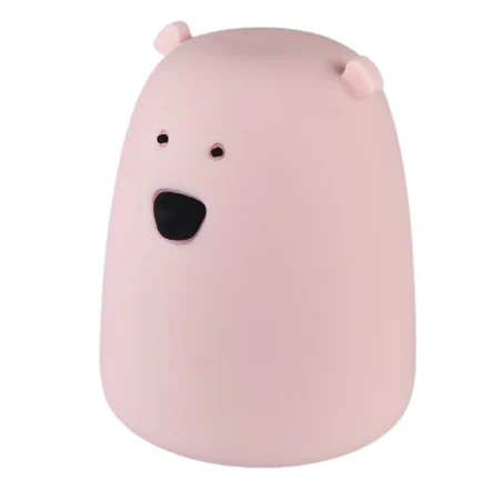 Oswietlenie-do-pokoju-dzieciecego - lampka nocna zasilana bateryjnie różowy miś prezent dla dziewczynki interblue 