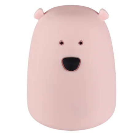 Oswietlenie-do-pokoju-dzieciecego - lampka nocna zasilana bateryjnie różowy miś prezent dla dziewczynki interblue 