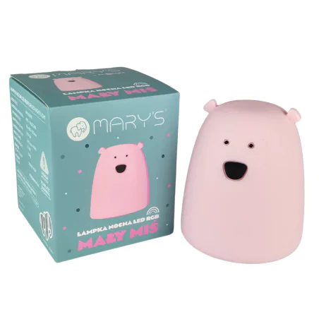 Oswietlenie-do-pokoju-dzieciecego - lampka nocna zasilana bateryjnie różowy miś prezent dla dziewczynki interblue 