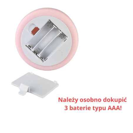 Oswietlenie-do-pokoju-dzieciecego - lampka nocna zasilana bateryjnie różowy miś prezent dla dziewczynki interblue 