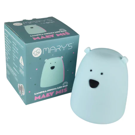 Oswietlenie-do-pokoju-dzieciecego - lampka nocna dziecięca na baterie niebieski miś prezent dla niemowlaka interblue 