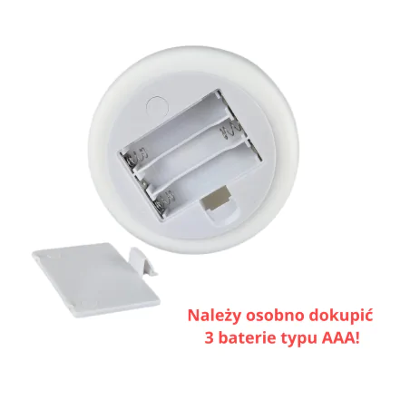 Oswietlenie-do-pokoju-dzieciecego - lampka nocna biały miś na baterie z regulacją światła prezent na roczek interblue 