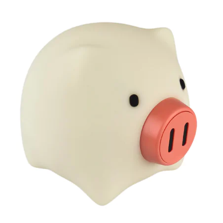 Oswietlenie-do-pokoju-dzieciecego - lampka nocna stołowa led w kształcie świnki interblue 