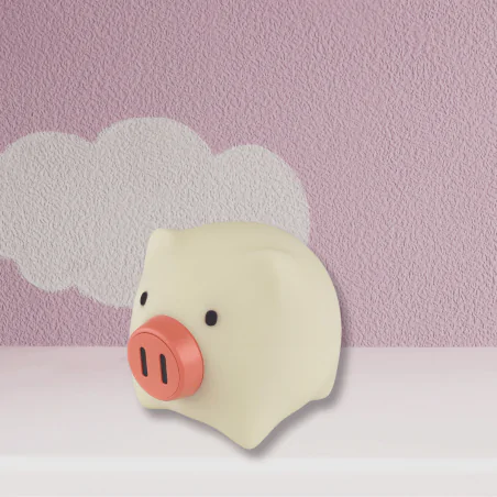 Oswietlenie-do-pokoju-dzieciecego - lampka nocna stołowa led w kształcie świnki interblue 