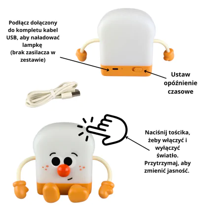 Oswietlenie-do-pokoju-dzieciecego - lampka nocna led dla dzieci tościk prezent zabawka dla niemowlaka interblue 