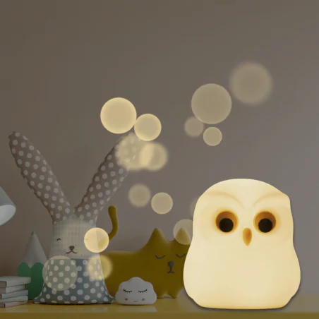 Oswietlenie-do-pokoju-dzieciecego - lampka nocna led dla dzieci w kształcie uroczej sowy interblue 