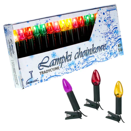 Oswietlenie-choinkowe - światełka choinkowe w stylu prl kolorowe świeczki 