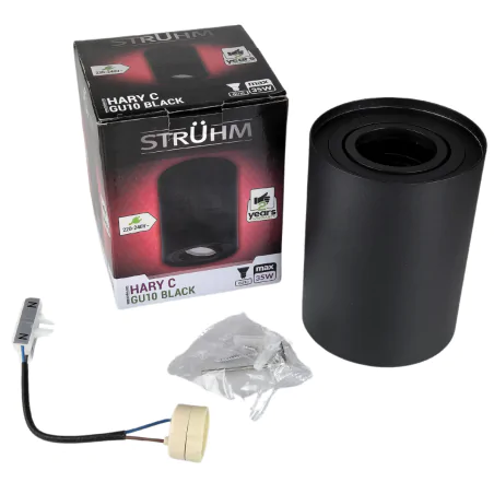 Oprawy-sufitowe - natynkowa oprawa sufitowa czarna hary c gu10 03713 ideus 