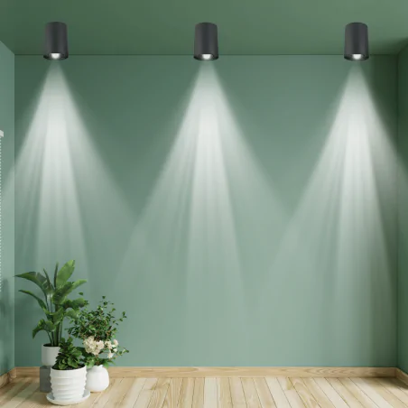 Oprawy-sufitowe - natynkowa oprawa sufitowa czarna hary c gu10 03713 ideus 