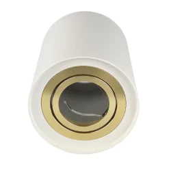 Oprawy-sufitowe - 04239 biało złota tuba oprawa sufitowa hary c gu10  ideus 