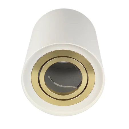 Oprawy-sufitowe - 04239 biało złota tuba oprawa sufitowa hary c gu10  ideus 