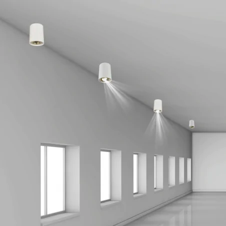 Oprawy-sufitowe - 04239 biało złota tuba oprawa sufitowa hary c gu10  ideus 