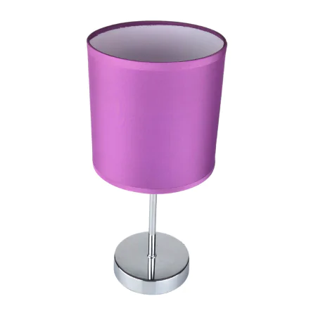 Lampki-nocne - urocza fioletowa lampka glamour z chromowaną nóżką agnes e14 purple 03148 ideus 