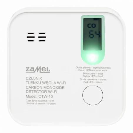 Czujniki-czadu - detektor czadu wifi na aplikację tuya zamel 