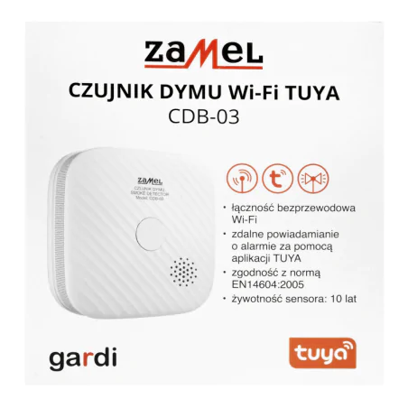 Czujniki-dymu - detektor dymu na baterie wifi na aplikację tuya zamel 