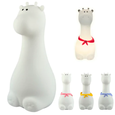 Oswietlenie-do-pokoju-dzieciecego - lampka nocna led dziecięca z kolorowymi chustkami żyrafa prezent urodzinowy interblue 