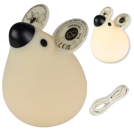 Oswietlenie-do-pokoju-dzieciecego - lampka nocna led dziecięca w postaci myszki prezent dla dziecka interblue 