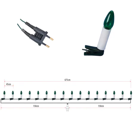 Oswietlenie-choinkowe - lampki na choinkę tradycyjne kolorowe świeczki z czasów prl kch-5 