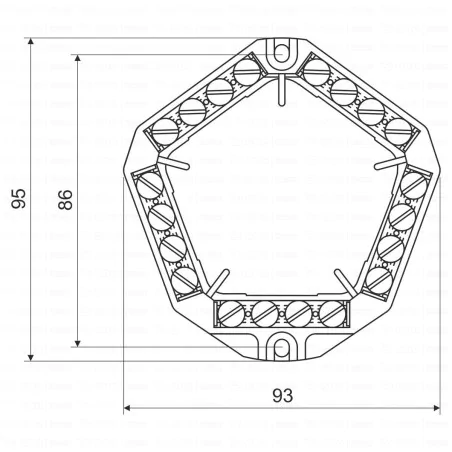 Szybkozlaczki - sp-96 pierścień rozgałeźny do puszek metalowych listwa płytka zaciskowa 5 złączki 4x4mm2 kopos 
