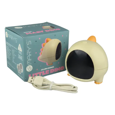 Oswietlenie-do-pokoju-dzieciecego - budzik zegarek upominek dla dziecka mały dino żółty interblue 