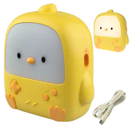 Oswietlenie-do-pokoju-dzieciecego - lampka nocna led dziecięca żółty kurczaczek zabawka interblue 