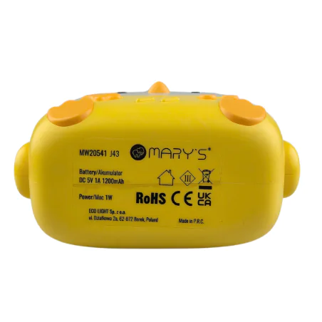 Oswietlenie-do-pokoju-dzieciecego - lampka nocna led dziecięca żółty kurczaczek zabawka interblue 