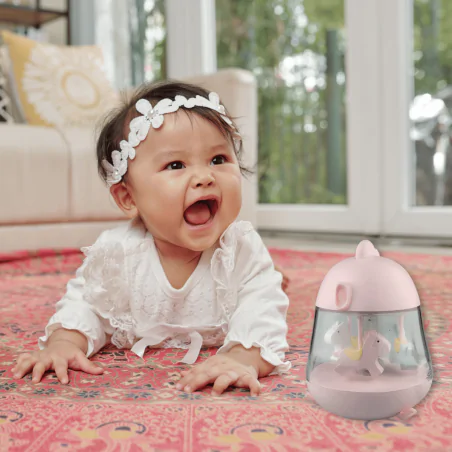 Oswietlenie-do-pokoju-dzieciecego - lampka nocna z pozytywką z melodią karuzela dla dziecka prezent na chrzest interblue 