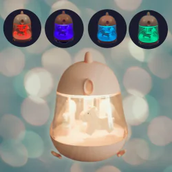 Oswietlenie-do-pokoju-dzieciecego - lampka nocna z pozytywką z melodią karuzela dla dziecka prezent na chrzest interblue 