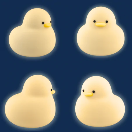 Oswietlenie-do-pokoju-dzieciecego - lampka nocna led silikonowa dziecięca zabawka miękka kaczuszka interblue 