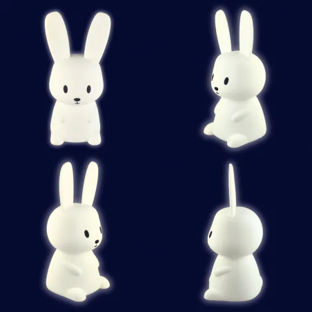 Oswietlenie-do-pokoju-dzieciecego - lampka nocna led dla dzieci biały królik na pilota interblue 