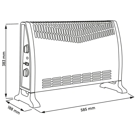 Grzejniki-konwektorowe - 328960 konwektor biały z regulowanym termostatem polux-goldlux 