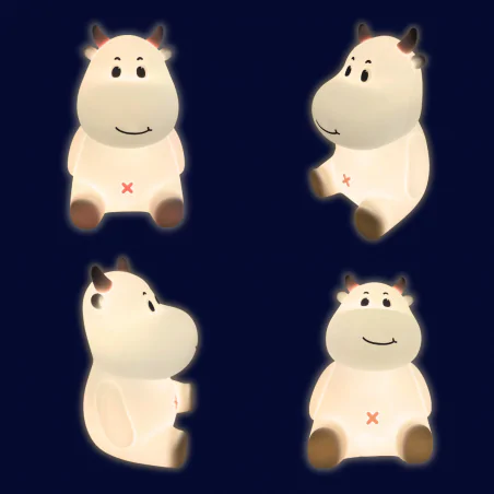 Oswietlenie-do-pokoju-dzieciecego - lampka nocna led miękka krówka różowa z regulowanym światłem prezent z okazji urodzin interblue 