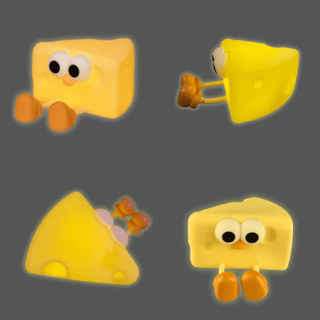 Oswietlenie-do-pokoju-dzieciecego - lampka nocna led dziecięca żółty serek świecąca zabawka interblue 