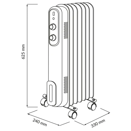 Grzejniki-olejowe - 328915 czarny grzejnik olejowy 1500w na 7 żeber 3 stopnie mocy polux-goldlux 