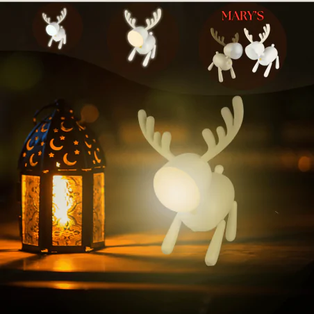 Oswietlenie-do-pokoju-dzieciecego - lampka nocna led z delikatnym światłem jelonek prezent dla niemowlaka interblue 