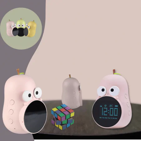 Oswietlenie-do-pokoju-dzieciecego - budzik dziecięcy z zegarkiem różowa gruszka prezent na dzień dziecka interblue 