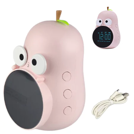 Oswietlenie-do-pokoju-dzieciecego - budzik dziecięcy z zegarkiem różowa gruszka prezent na dzień dziecka interblue 