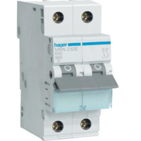Przekazniki-i-akcesoria - mbn232e wyłącznik nadprądowy 6ka 2p b 32a hager 