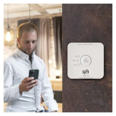 Czujniki-czadu - p56400s detektor tlenku węgla na aplikację gosmart  tcs0101w z wifi emos 