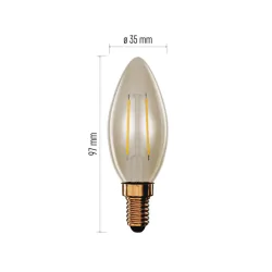 Gwint-trzonek-e14 - z53012 żarówka led vintage świeczka e14 2,5w-20w 225lm ciepła biel emos 