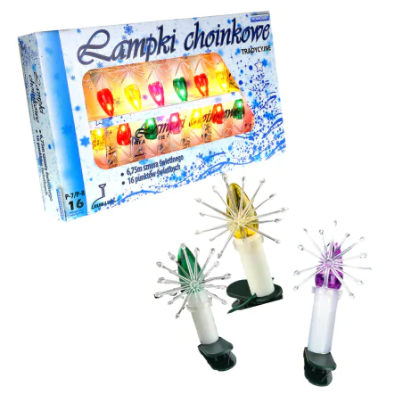 Oswietlenie-choinkowe - lampki na choinkę z prl-u kolorowe świeczki z gwiazdkami p-7 3w 