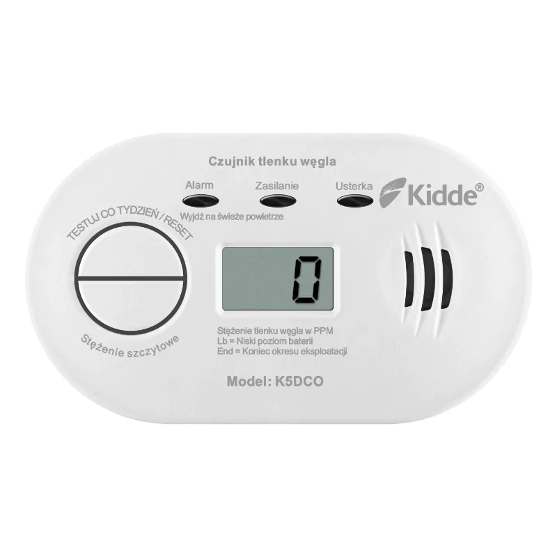 Czujniki-czadu - k5dco czujnik tlenku węgla (czadu) z wyświetlaczem bateryjny 2xaa kidde firmy KIDDE 