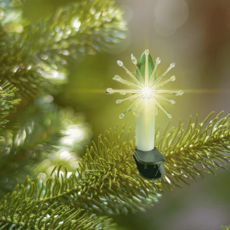 Oswietlenie-choinkowe - lampki choinkowe kolorowe świeczki na żabki z gwiazdkami p-7 5w 