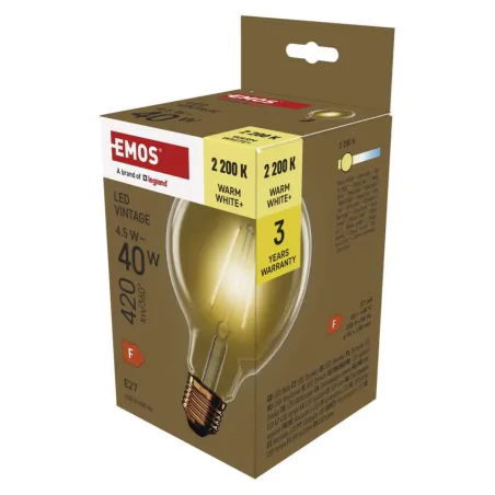 Gwint-trzonek-e27 - z52032 żarówka led vintage g95 e27 4,5w-40w 420lm ciepła biel emos 