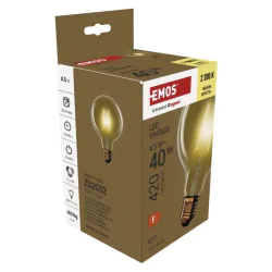 Gwint-trzonek-e27 - z52032 żarówka led vintage g95 e27 4,5w-40w 420lm ciepła biel emos 